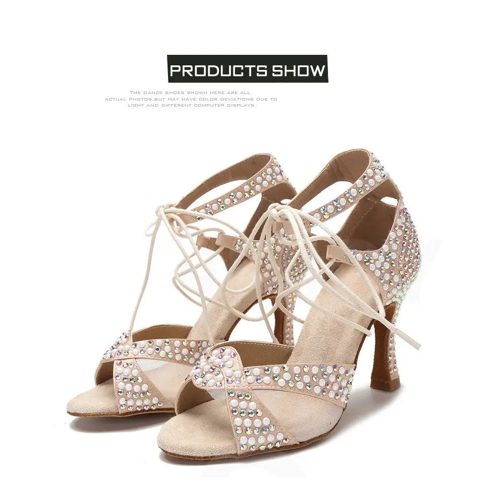 SparkleStep: Diamond Latin Dance Heels - Outdoor / 34 / 5CM