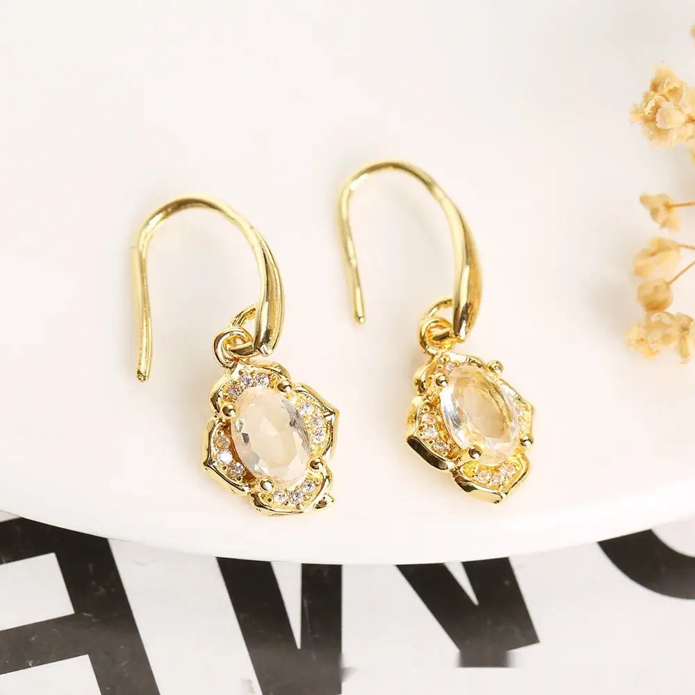 SparkleTriad: Crystal Zircon Jewelry Set - Earrings