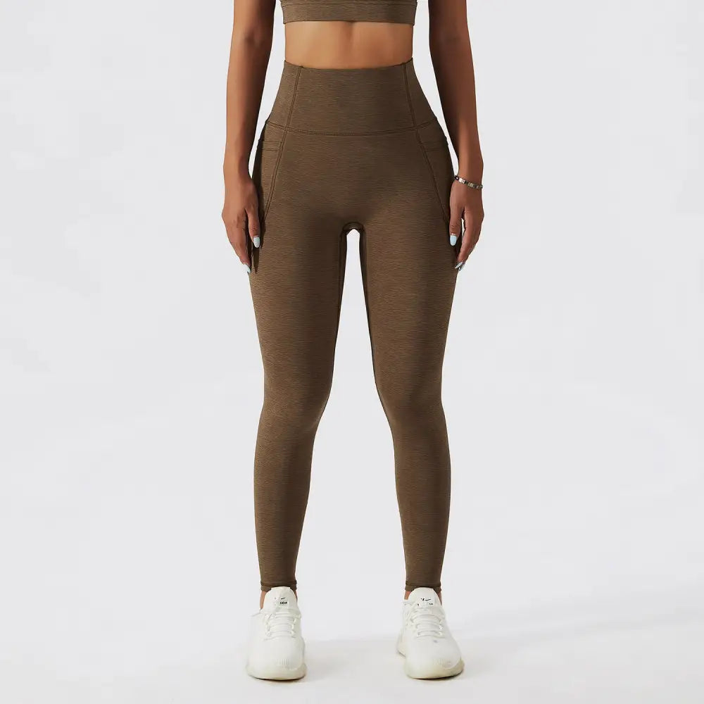 Sports Underwear Gathers Back Yoga Bra Fitness Suit For Women - Iced coffee pants / S