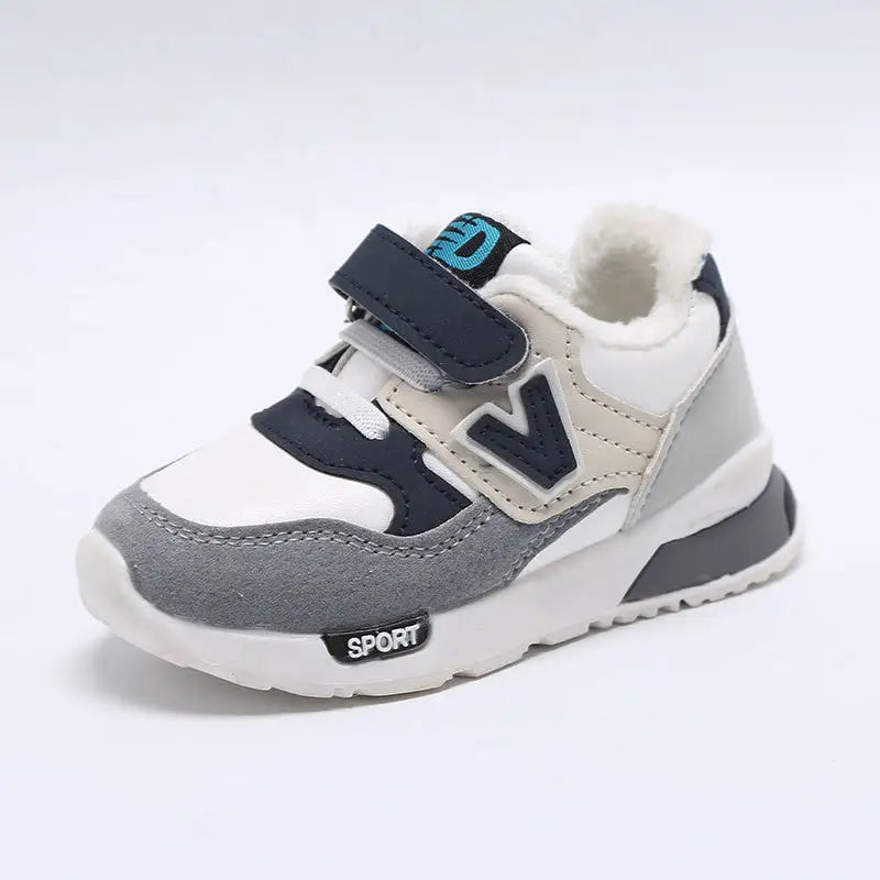 SprAut Kids Net Run Shoes - Gray plus velvet / 21