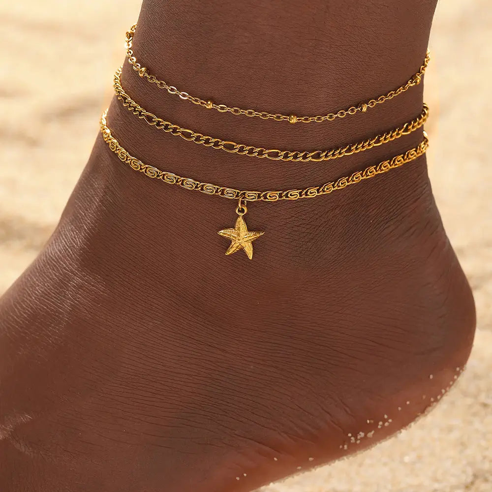 Starfish Chain Anklet