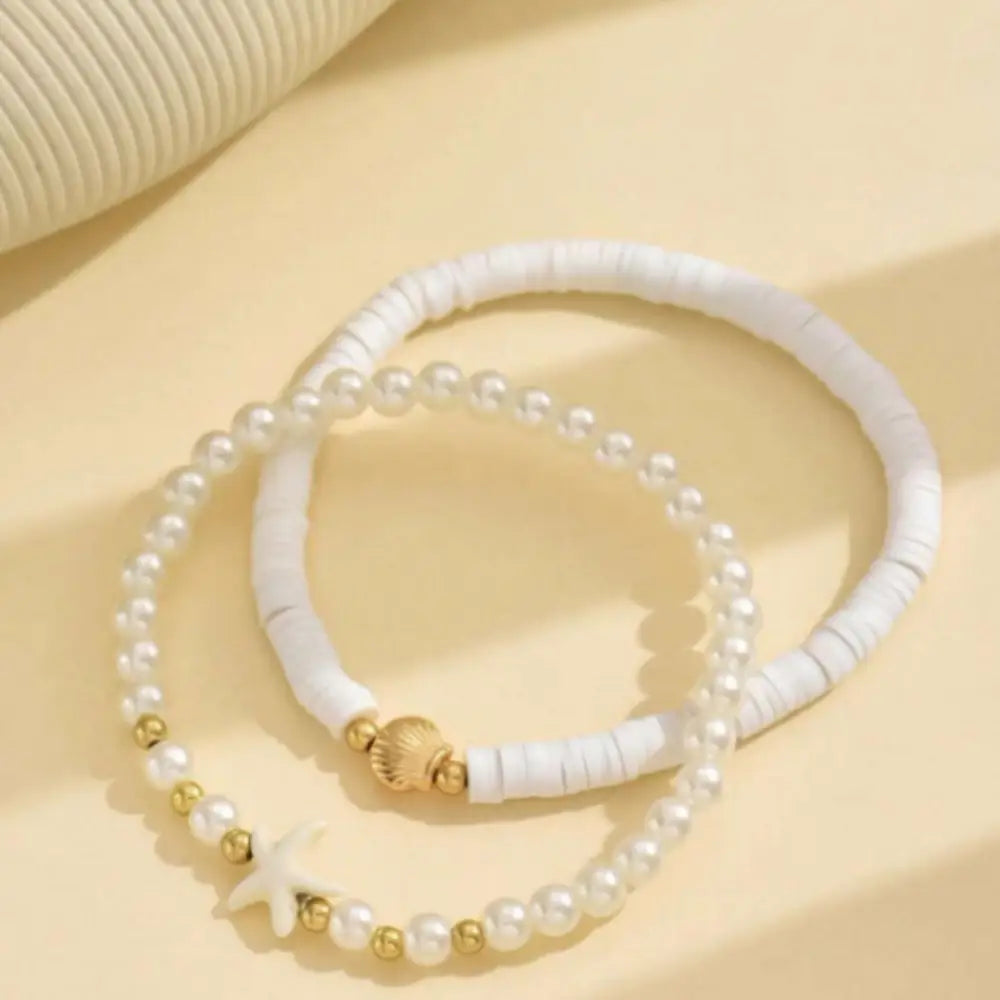 Stellar Pearl Twin Anklet - Five Star Radiance - AF733