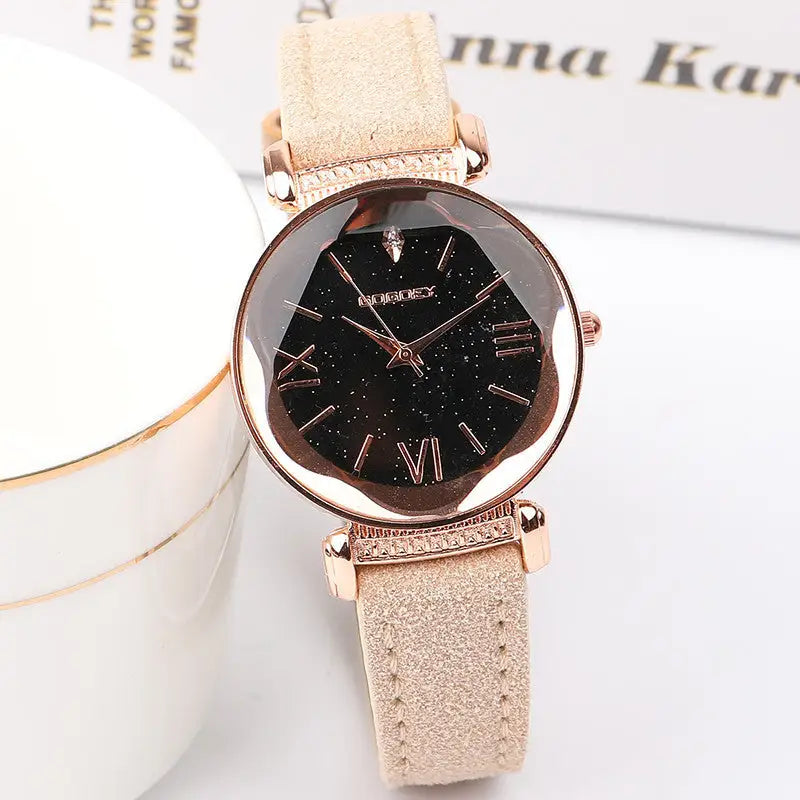 StellarElegance Women’s Watch - Khaki
