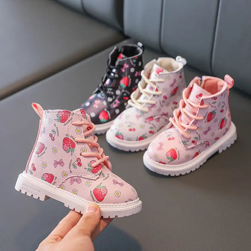 Strawberry Charm Girls’ Martin Boots