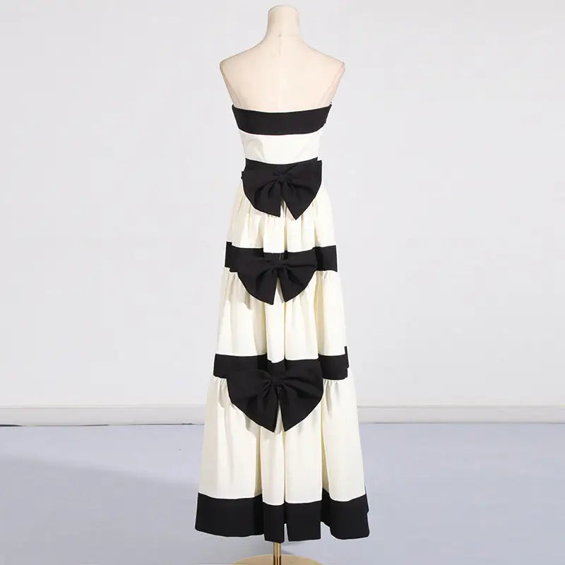 StripeBow Tube Dress