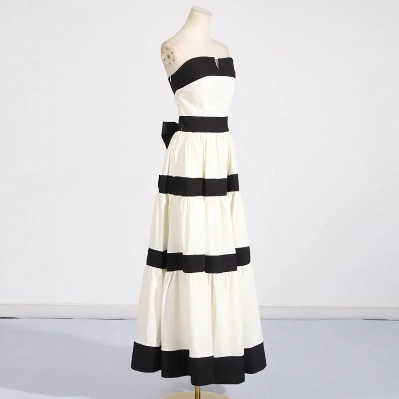 StripeBow Tube Dress