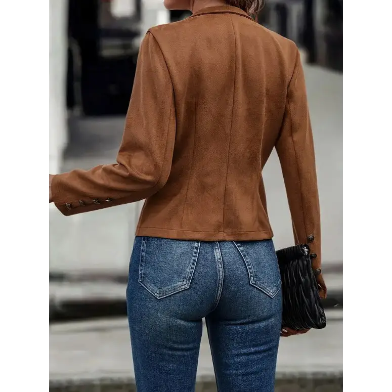 Suede Retro Double Breasted Jacket - 4