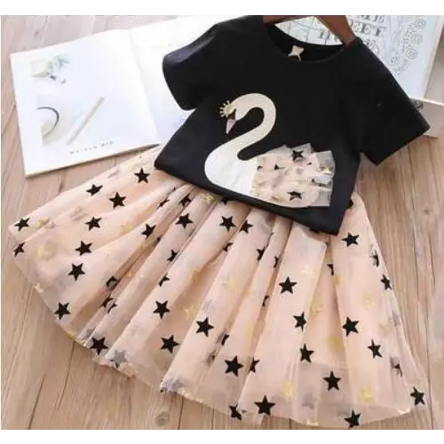 Summer Bow T-Shirt Set - BlackBD378 / 2T