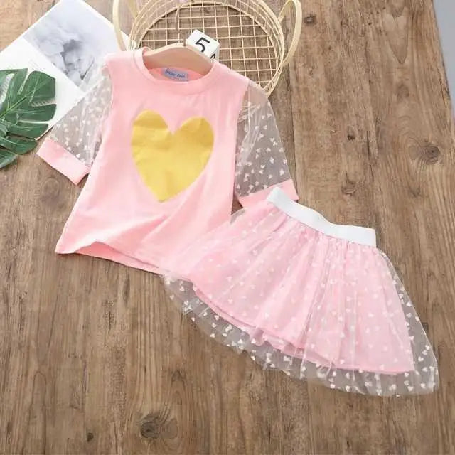Summer Bow T-Shirt Set - BZ026 pink / 2T