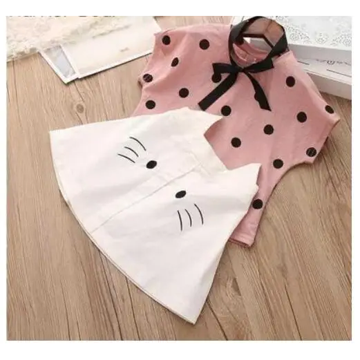 Summer Bow T-Shirt Set - BZ195 pink / 2T