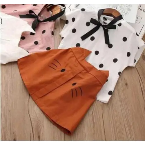 Summer Bow T-Shirt Set - BZ195 white / 2T