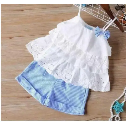 Summer Bow T-Shirt Set - BZ261 white. / 2T