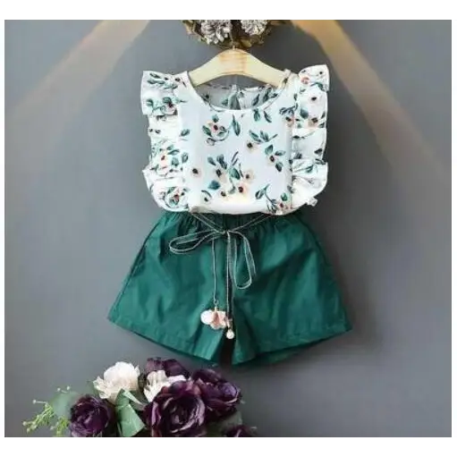 Summer Bow T-Shirt Set - BZ336 green / 2T