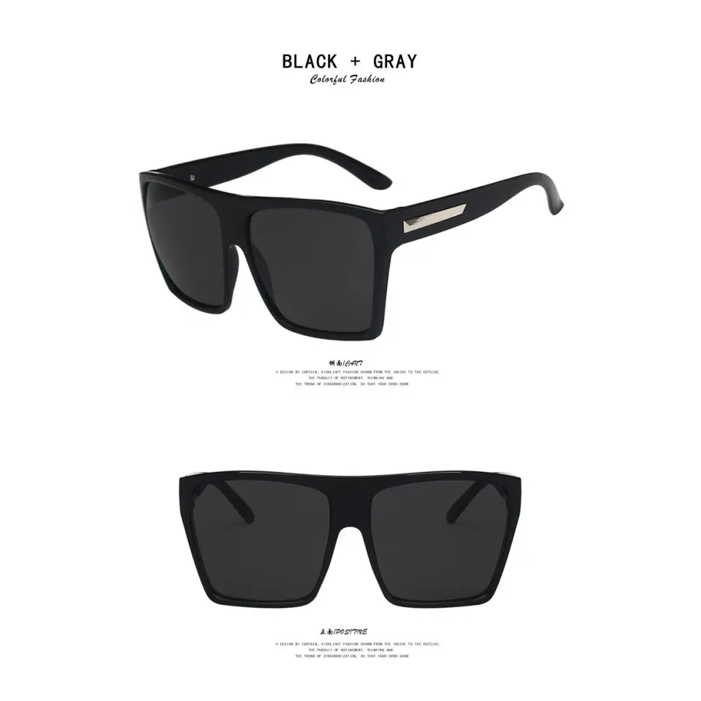 SunFrame Custom XL: Personalized Large Rim Shades - Bright Black And Double Gray