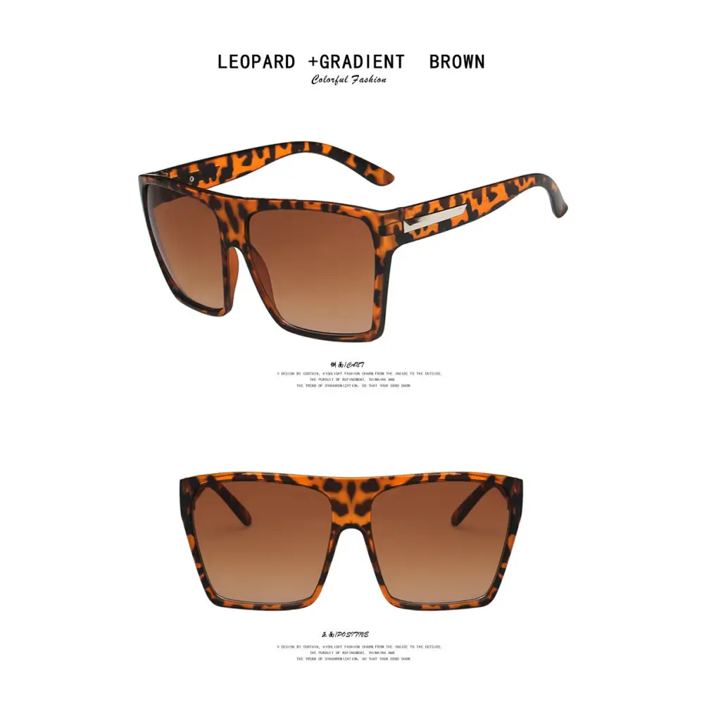 SunFrame Custom XL: Personalized Large Rim Shades - Leopard Print Double Tea
