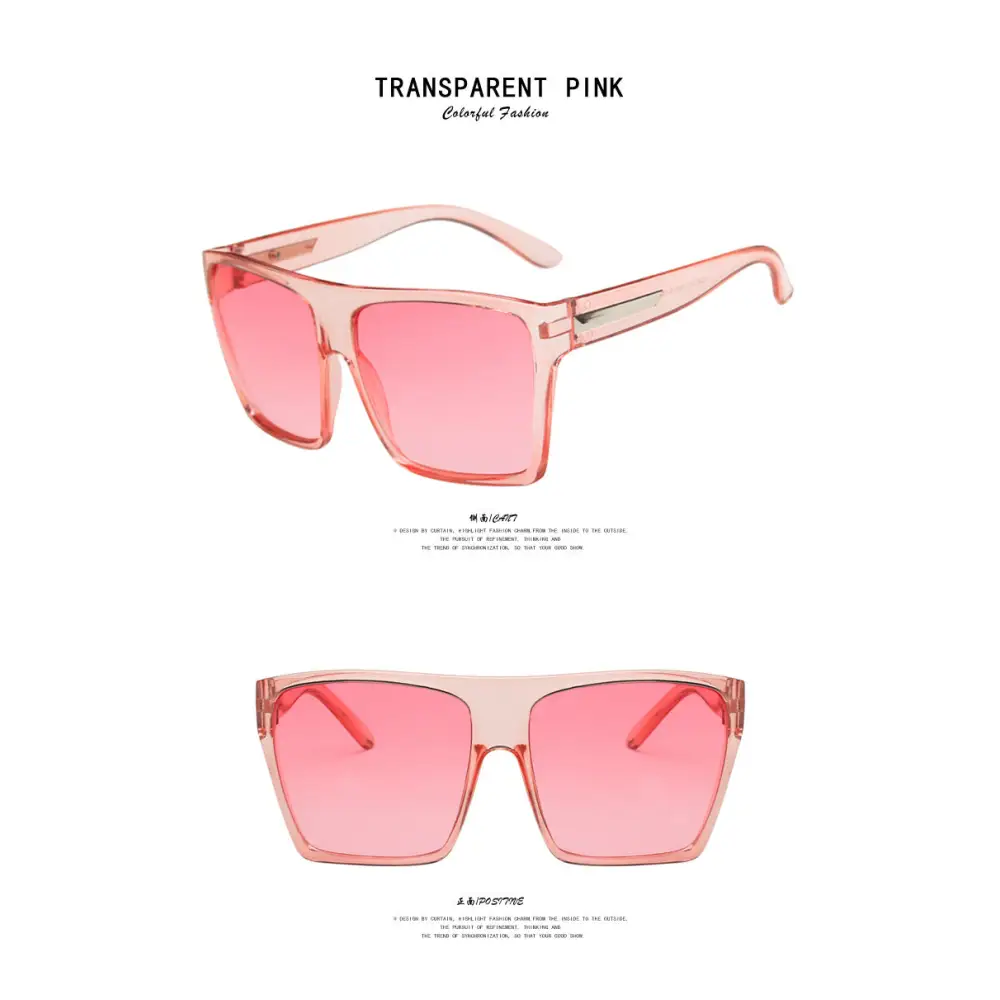 SunFrame Custom XL: Personalized Large Rim Shades - Transparent Pink