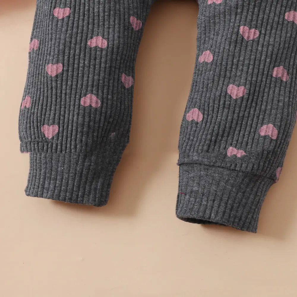 Sunken Stripe & Peach Heart Kids’ Outfit