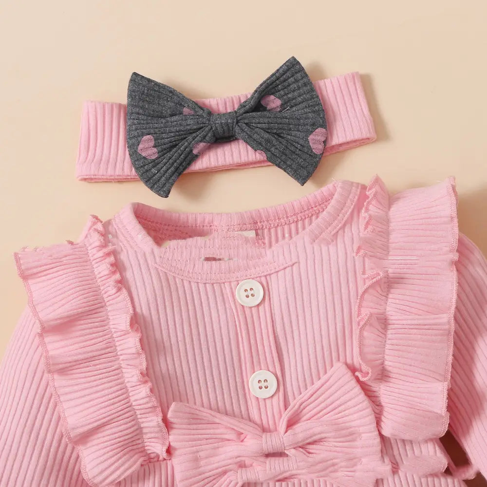 Sunken Stripe & Peach Heart Kids’ Outfit