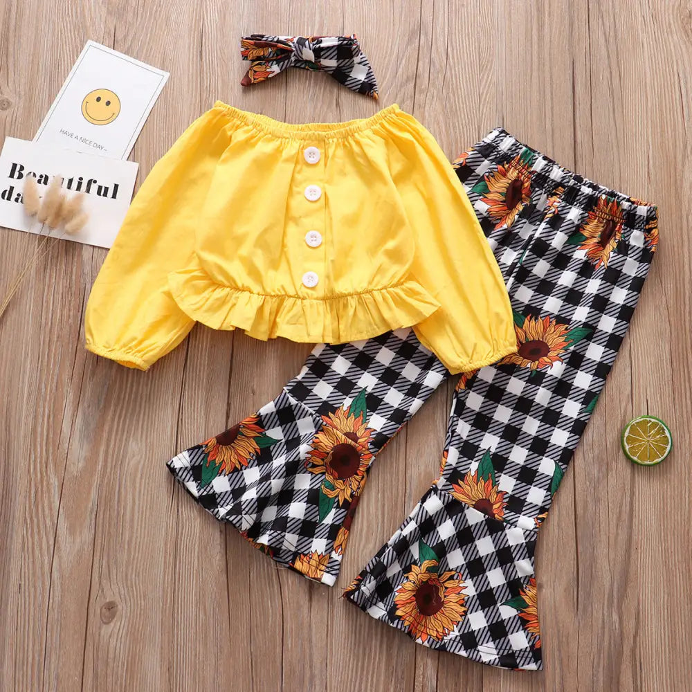 SunnyPlaid Kids 3-Piece Autumn Set