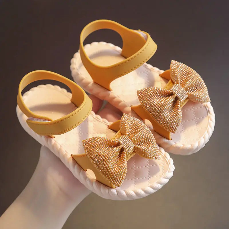 SunnySparkle Princess Sandals - Open-Toed Bliss - Khaki / 24