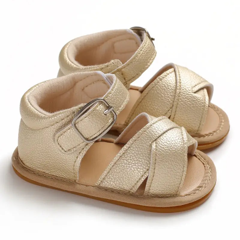 SunnySteps: Comfy & Cool Baby Sandals - Gold / 11cm