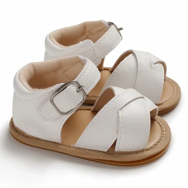 SunnySteps: Comfy & Cool Baby Sandals - White / 11cm