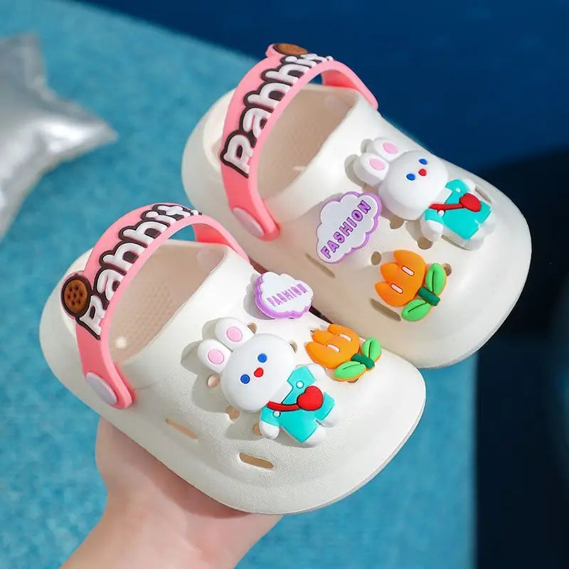 SunnySteps Kids Soft Non-Slip Summer Sandals - Flower Rabbit White / 120