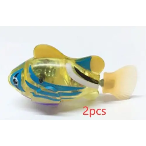 SwimPets: Electric Fish Toy for Cats & Dogs - Striped yellow / 2PCS