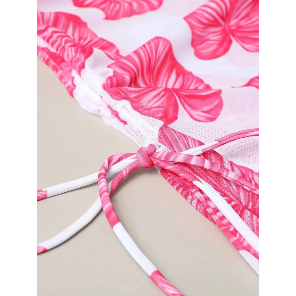 Swimsuit Women’s Split Three-point Backless Print Mesh Three-piece Suit