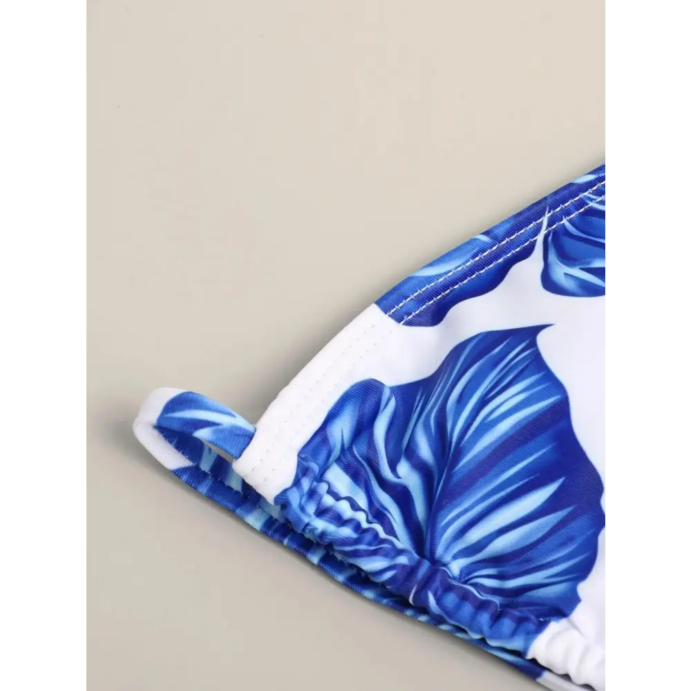 Swimsuit Women’s Split Three-point Backless Print Mesh Three-piece Suit