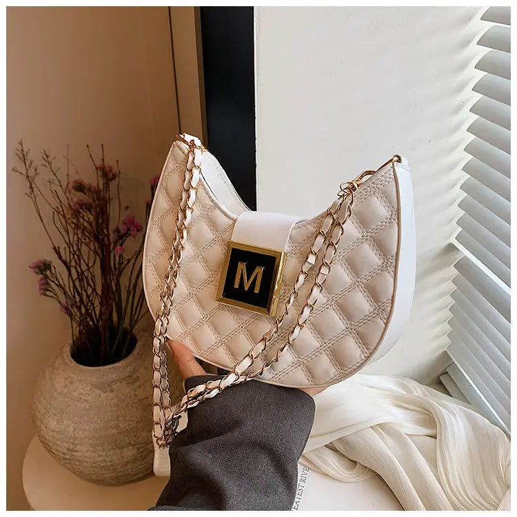 Synthetic Leather Square Handbag with Mobile Pocket Multiple Colors - White