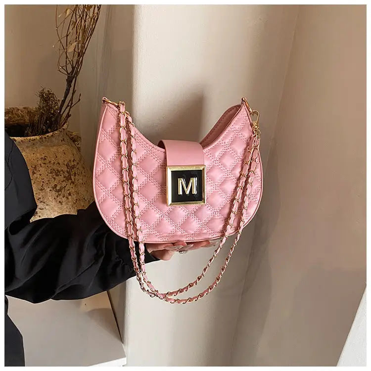 Synthetic Leather Square Handbag with Mobile Pocket Multiple Colors - Pink
