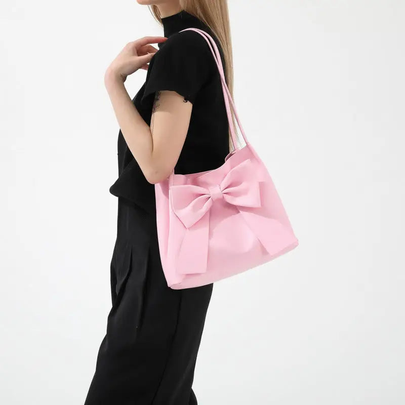Synthetic Leather Three-Dimensional Pocket Bow Square Bag