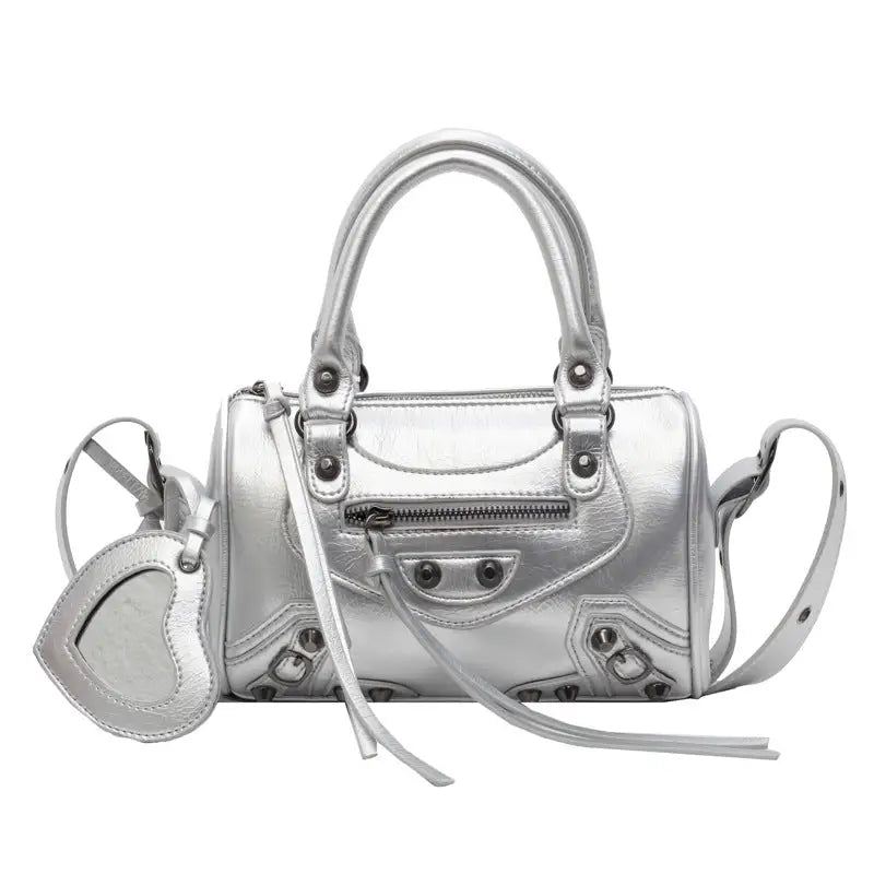 TasselRivet Crossbody Bag - Silver