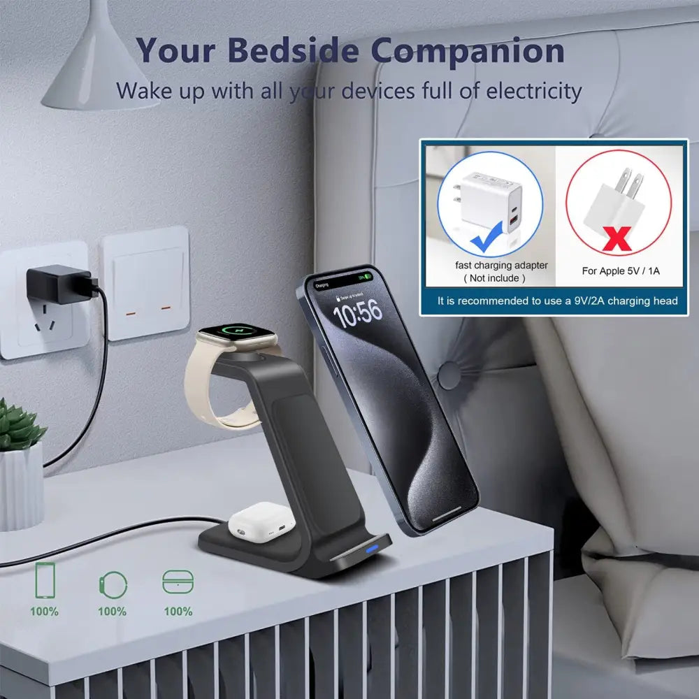 Three In One Wireless Charger Bracket Base for Multiple Devices 5