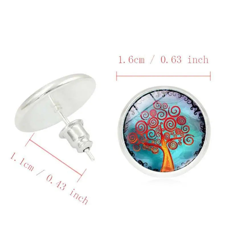 Time Gem Stud Earrings