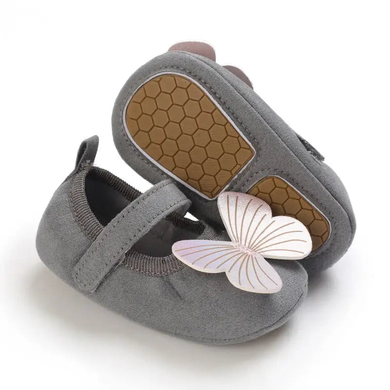 TinySteps: Soft & Breathable Baby Toddler Shoes - Gray Rubber Sole / Inner Length 11cm 28g