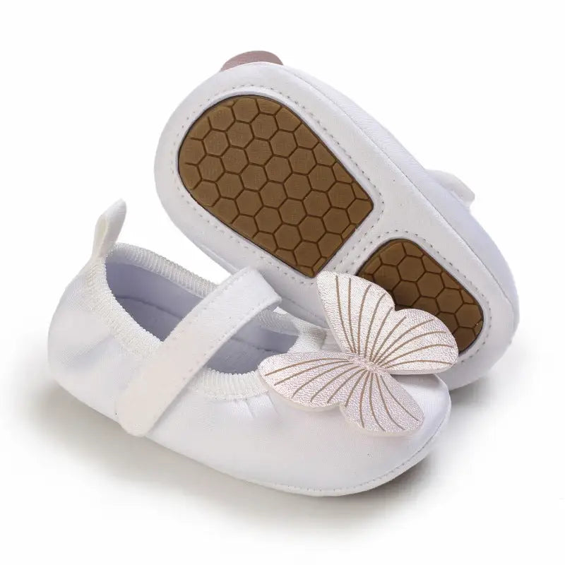 TinySteps: Soft & Breathable Baby Toddler Shoes - White Rubber Sole / Inner Length 11cm 28g