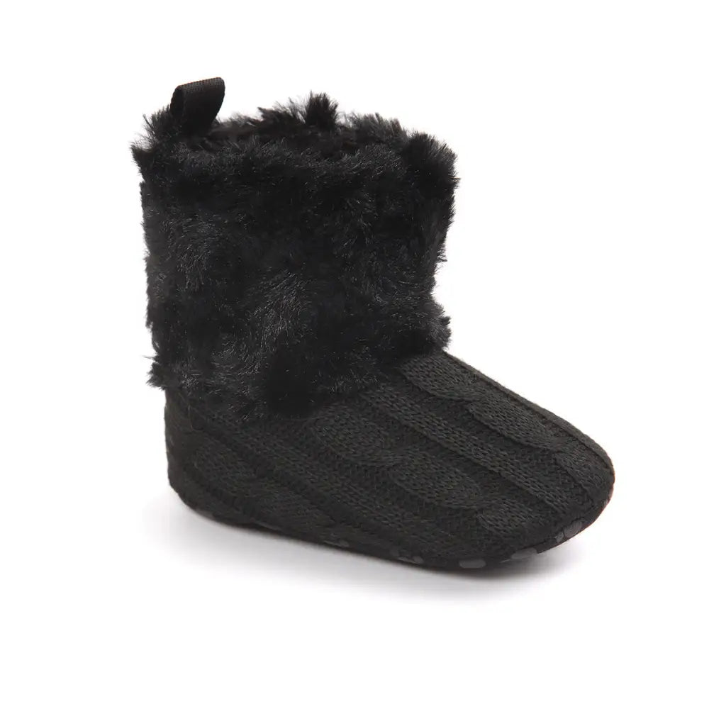 TinyToes: First Steps Baby Shoes - Black / 12cm
