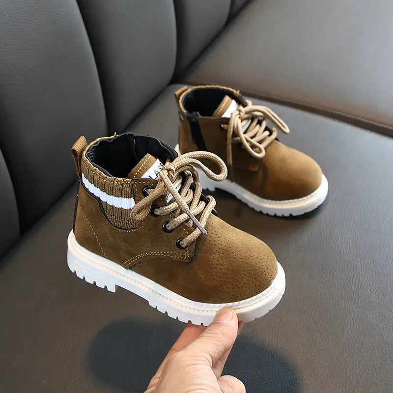 TinyToes Soft Sole Toddler Boots - Khaki / 21