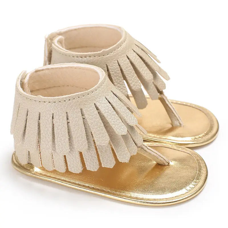 TinyToes Tassel Sandals - Multicolor Flip-Flop - Apricot pu / 11cm