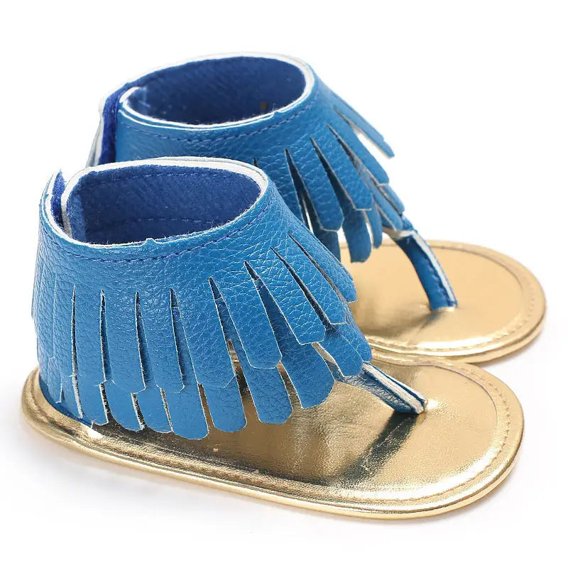 TinyToes Tassel Sandals - Multicolor Flip-Flop - Blue / 11cm