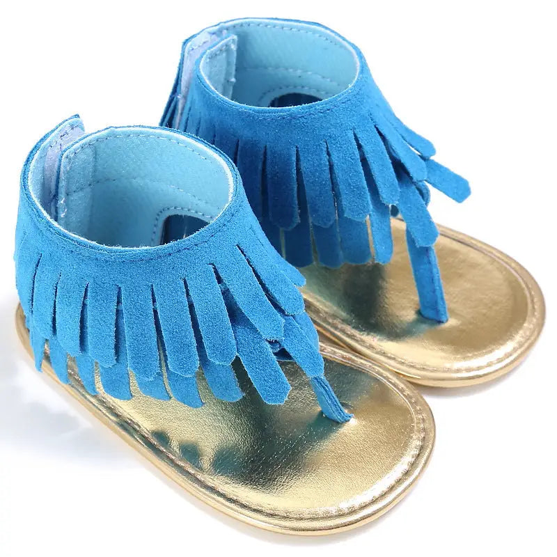 TinyToes Tassel Sandals - Multicolor Flip-Flop - Blue pu / 11cm