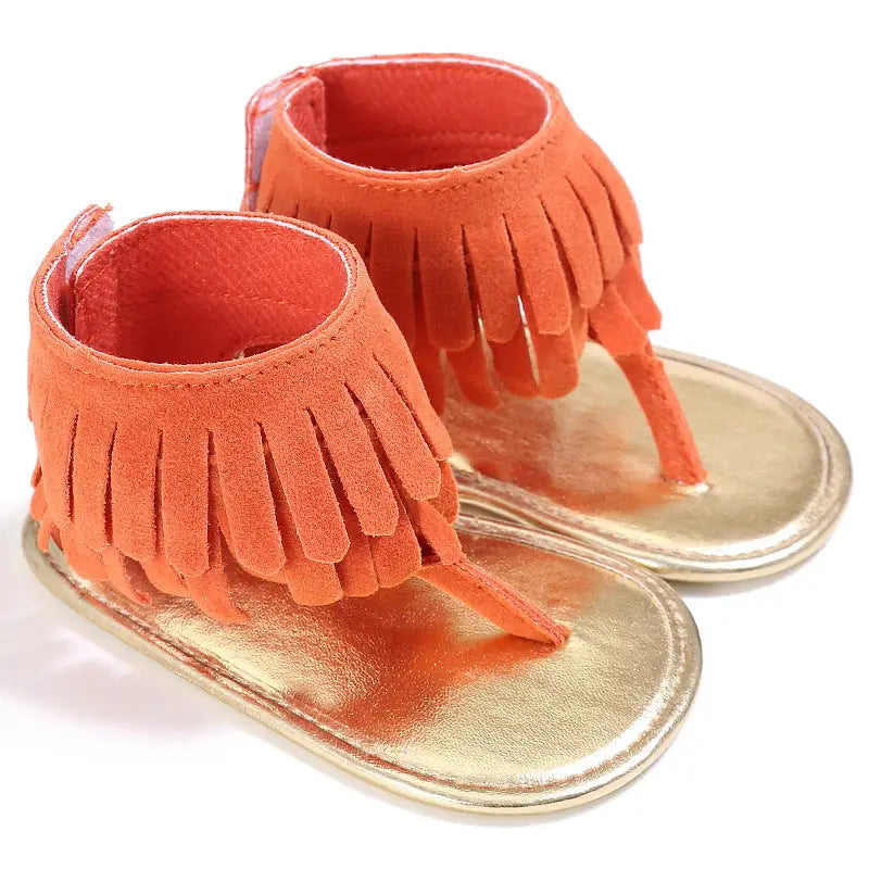 TinyToes Tassel Sandals - Multicolor Flip-Flop - Orange / 11cm