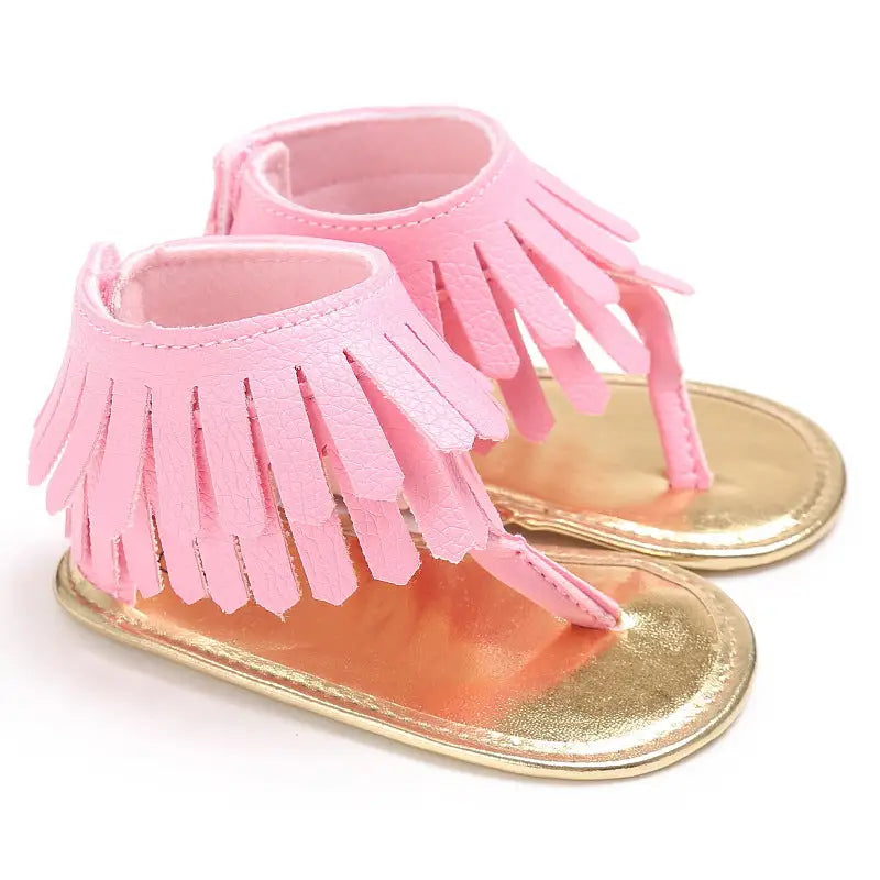 TinyToes Tassel Sandals - Multicolor Flip-Flop - Pink / 11cm