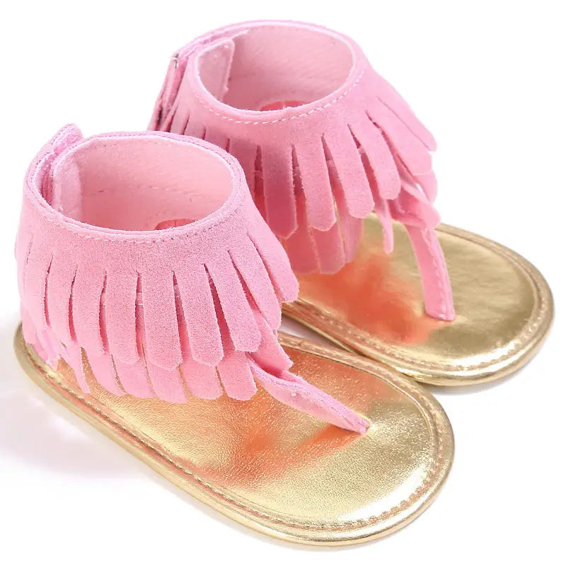 TinyToes Tassel Sandals - Multicolor Flip-Flop - Pink pu / 11cm