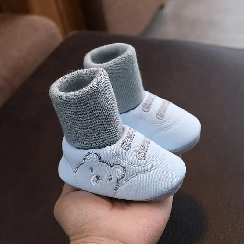 TinyTreads Non-Slip Baby Shoes - Spring cotton blue / Inner Length 11cm
