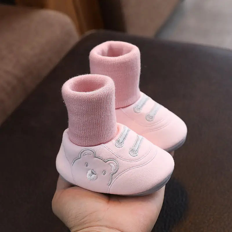 TinyTreads Non-Slip Baby Shoes - Spring Cotton Pink / Inner Length 11cm