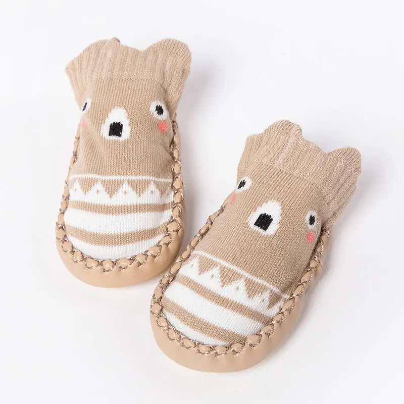 ToonTreads: Cute & Secure Baby Footwear - Khaki / 14cm