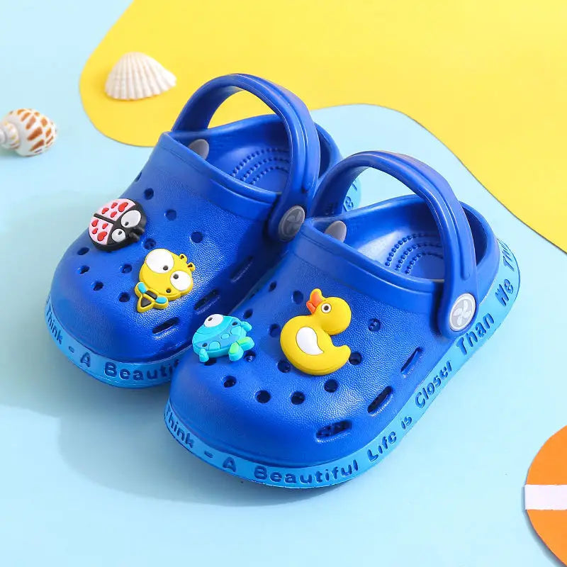 ToonTrek Toddler Slippers: Summer Fun for Kids! - Dark Blue / 18